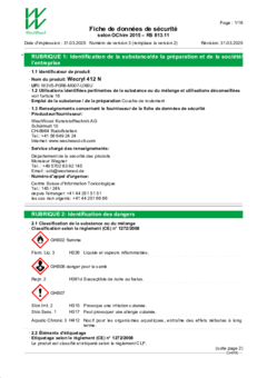 Wecryl 412 N Fiche de données de sécurité