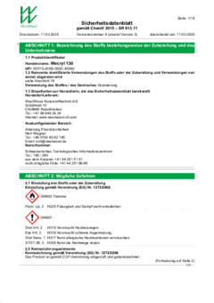 Wecryl 130 Sicherheitsdatenblatt