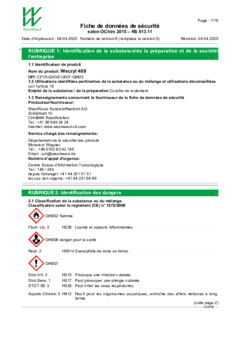 Wecryl 409 Fiche de données de sécurité