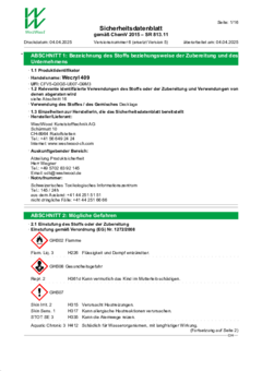 Wecryl 409 Sicherheitsdatenblatt