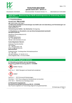 Wecryl 402 Sicherheitsdatenblatt