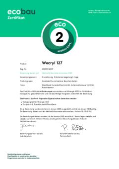 Wecryl 127 Minergie Eco Zertifikat
