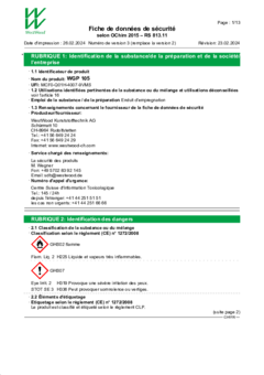 WGP 105 Fiche de données de sécurité