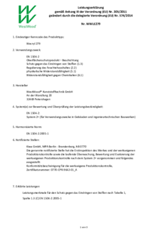 Wecryl 279 Déclaration de performance