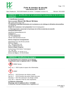 Wecryl 198 Fiche de données de sécurité