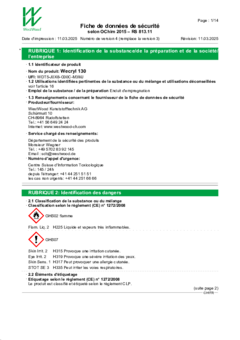 Wecryl 130 Fiche de données de sécurité